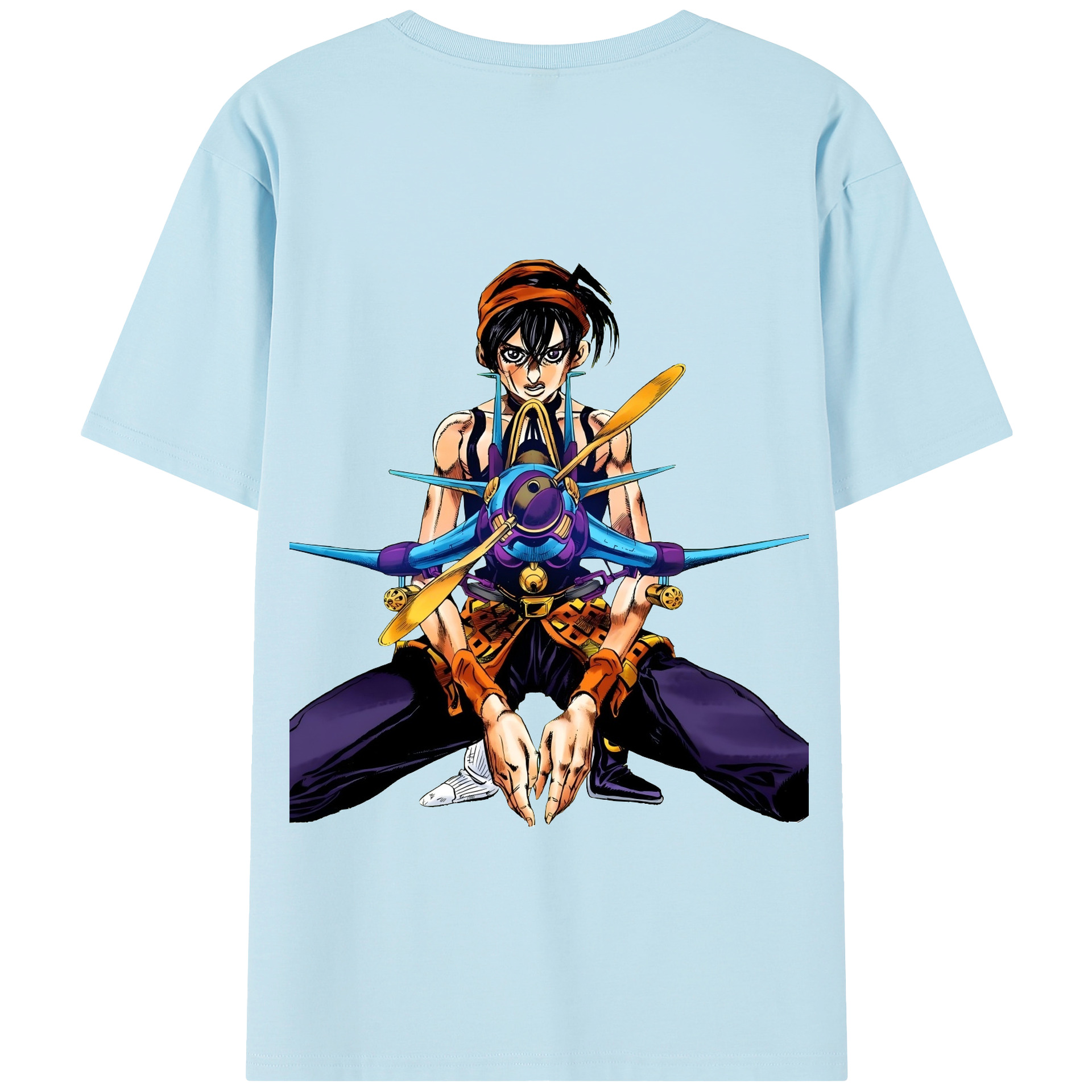 （画像用） ジョジョの奇妙な冒険 ナランチャ?ギルガ JoJo's Bizarre Adventure Narancia Ghirga 綿100％半袖Tシャツ（背面プリント）